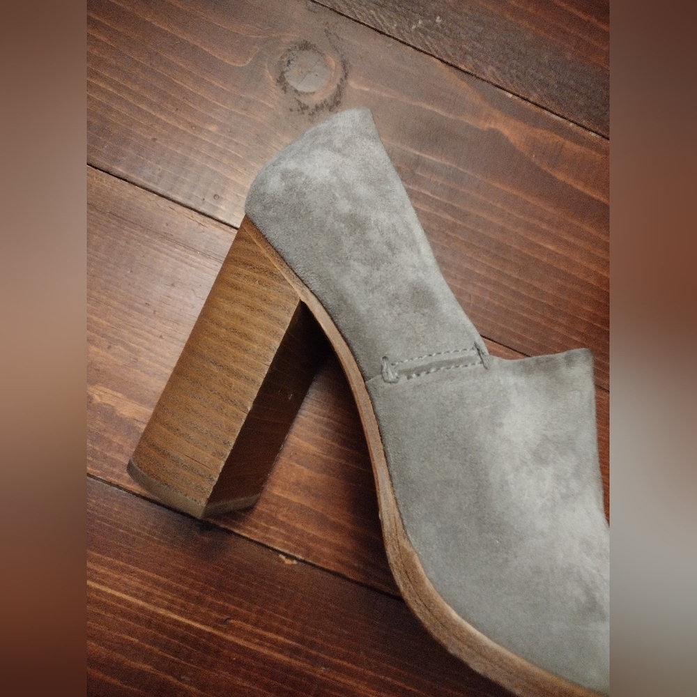 Rag & Bone Myra Suede Peep Toe Block Heels - Picture 4 of 10